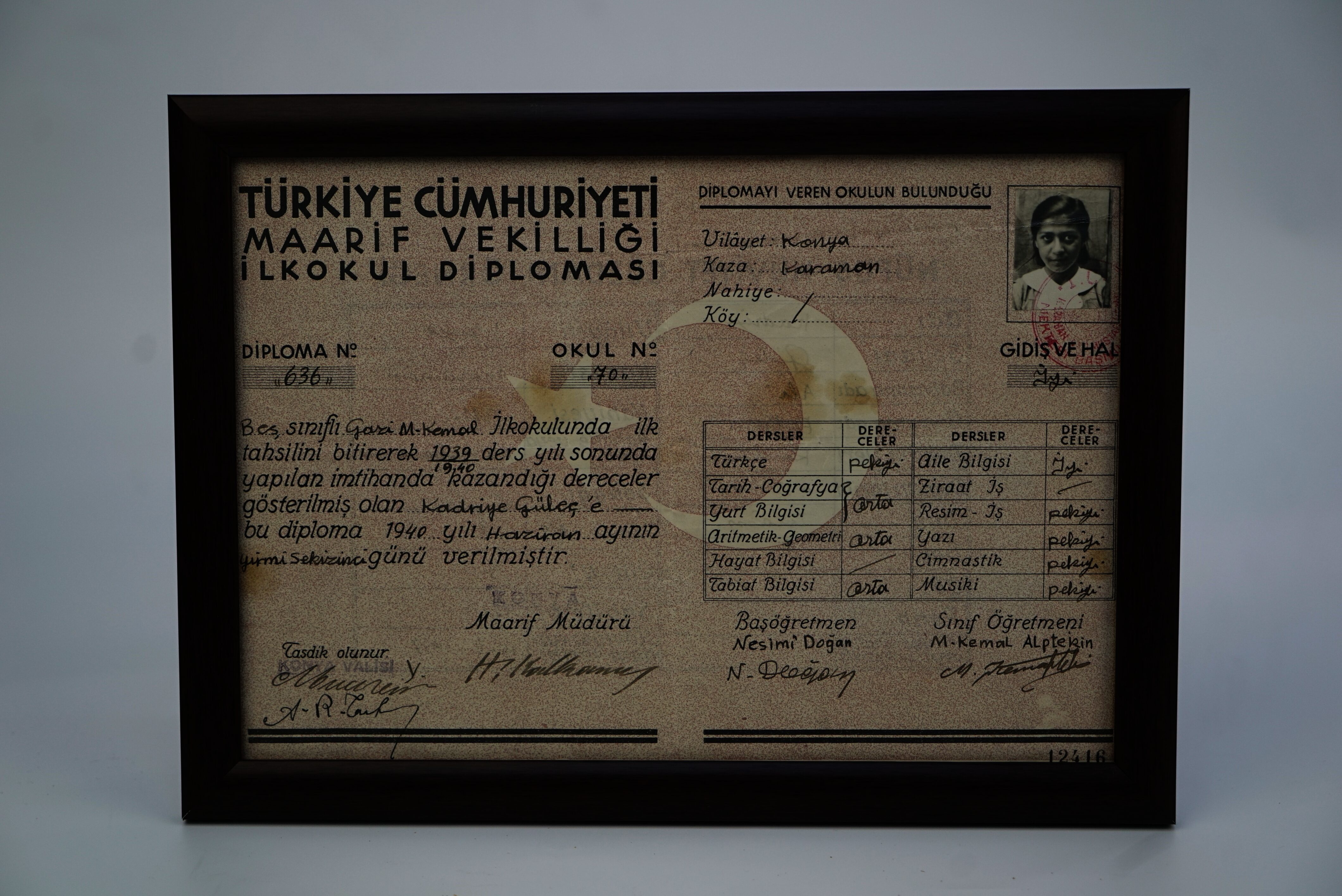 Maarif Vekilliği İlkokul Diploması